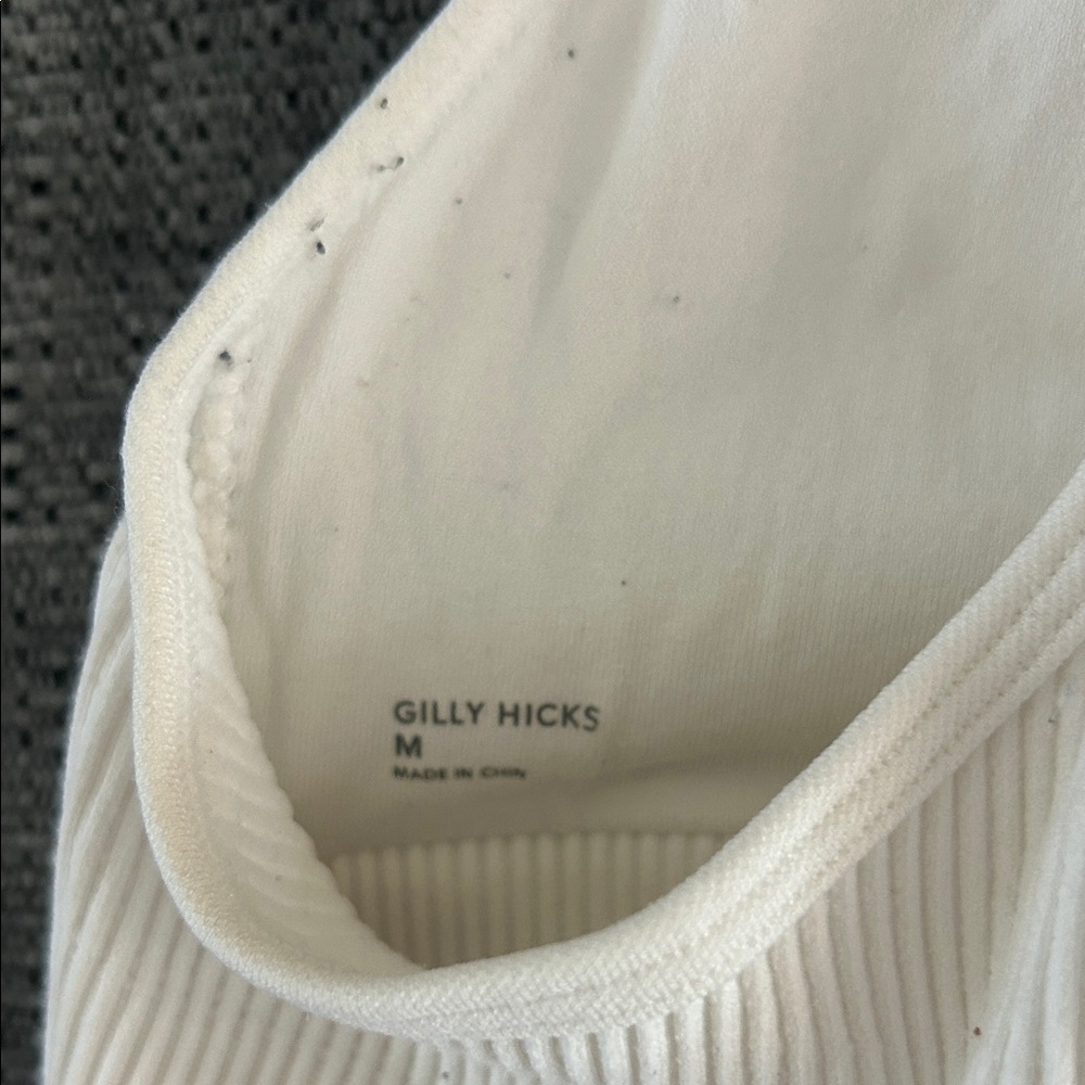 Gilly Hicks White Ribbed Racerback Tank Bra - Picture 2 of 3